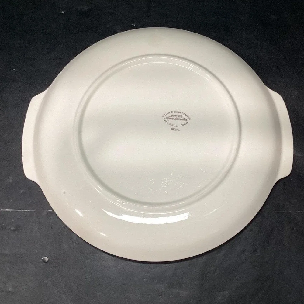 Alliance China Regal Handled Serving‎ Tray, Vintage Hand Decorated Floral Design